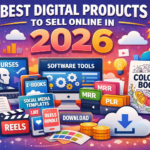 Best digital products to sell online in 2026 including AI courses, software tools, e-books, social media templates, reels bundles and coloring books