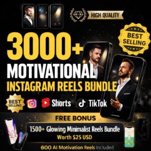 3000+ Viral Motivational Reels Bundle: Instagram, TikTok, YouTube Shorts (PLR & MRR) (Digital Download